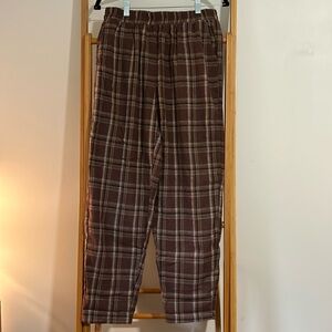 No brand plaid pant size M